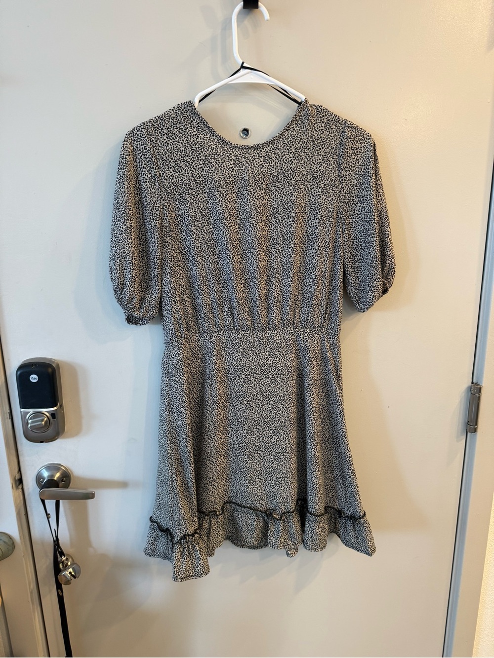 Sienna Sky Black and White Leopard Print Mini Dress